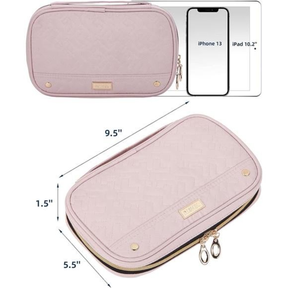 Travel Jewelry Case, Travel Organizer for Jewelery, Watch, Pink - Picture 6 of 7